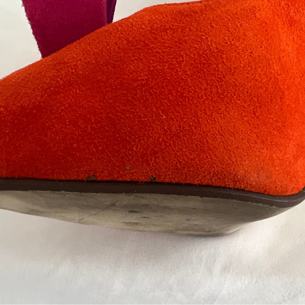 JEFFREY CAMPBELL Garrett Orange/Fuschia Suede Combo Heels. NEW!! IN BOX!! - Picture 8 of 8
